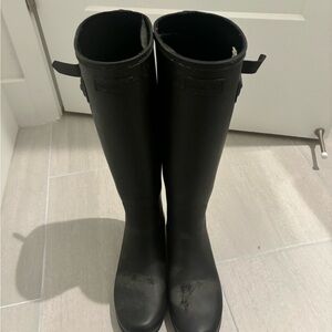 Hunter Women's Black Tall Rain Boots